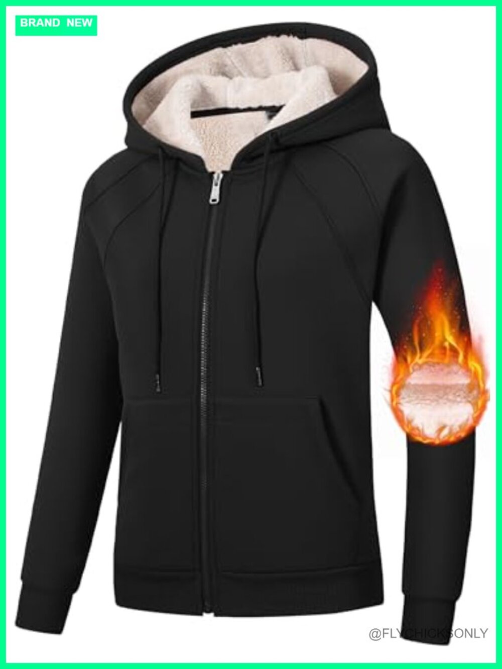 Women's Fleece Lined Zip Up Hoodie Winter Coat with Pockets